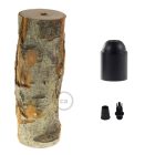 Large bark E27 lamp holder set