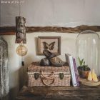 Large bark E27 lamp holder set