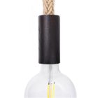 Wooden E27 lamp holder set for 2XL cable