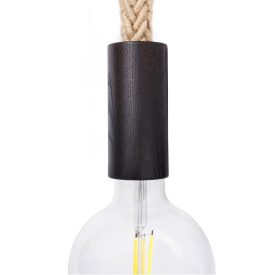 Wooden E27 lamp holder set for 2XL cable