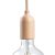 Wooden E27 lamp holder set with hidden cable clamp