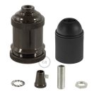 Vintage aluminum E27 lamp holder set