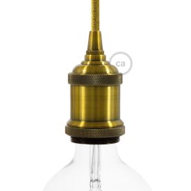 Vintage aluminum E27 lamp holder set