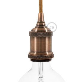 Vintage aluminum E27 lamp holder set