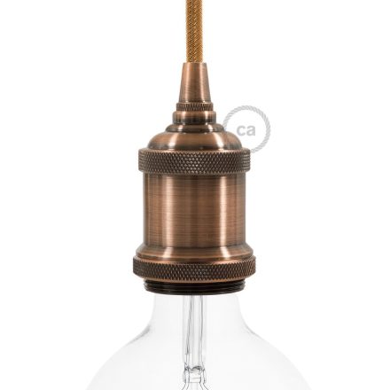 Vintage aluminum E27 lamp holder set