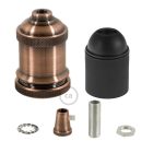 Vintage aluminum E27 lamp holder set