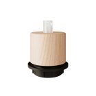 Wooden E27 cylindrical threaded lamp holder set with cable clamp for lampshade
