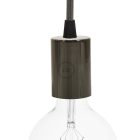 Cylindrical metal E27 lamp socket set