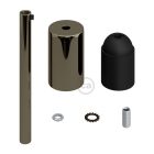 Cylindrical metal E27 lamp holder set with 15 cm cable clamp
