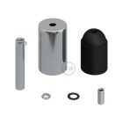 Cylindrical metal E27 lamp socket set with 7 cm cable clamp