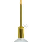 Cylindrical metal E27 lamp holder set with 15 cm cable clamp