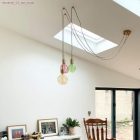 Cylindrical metal E27 lamp socket set with 7 cm cable clamp