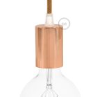 Cylindrical metal E27 lamp socket set