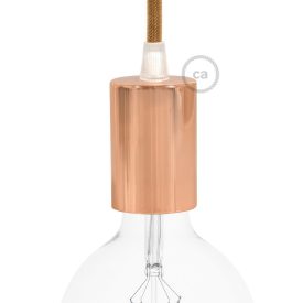 Cylindrical metal E27 lamp socket set