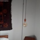 Cylindrical metal E27 lamp socket set