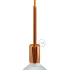 Cylindrical metal E27 lamp holder set with 15 cm cable clamp