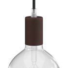 Cylindrical metal E27 lamp socket set