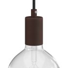 Cylindrical metal E27 lamp socket set