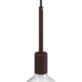 Cylindrical metal E27 lamp holder set with 15 cm cable clamp