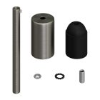 Cylindrical metal E27 lamp holder set with 15 cm cable clamp