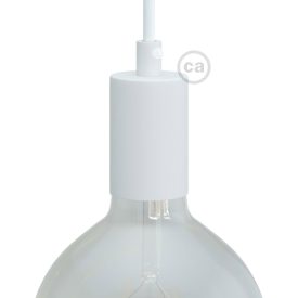 Cylindrical metal E27 lamp socket set