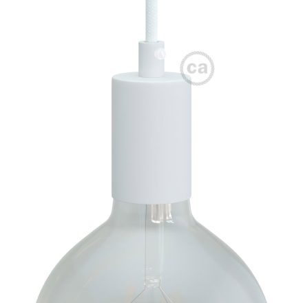 Cylindrical metal E27 lamp socket set