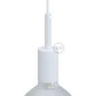 Cylindrical metal E27 lamp socket set with 7 cm cable clamp