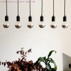 Cylindrical metal E27 lamp socket set