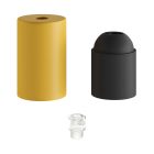 Pastel-colored metal E27 lamp socket set with hidden cable clamp