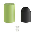 Pastel-colored metal E27 lamp socket set with hidden cable clamp