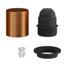 E27 semi-recessed metal lamp holder set with concealed cable clamp