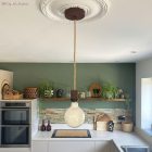 E27 semi-recessed metal lamp holder set with concealed cable clamp