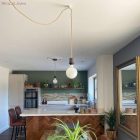 E27 semi-recessed metal lamp holder set with concealed cable clamp