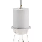 E27 semi-recessed metal lamp holder set with concealed cable clamp