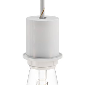   E27 semi-recessed metal lamp holder set with concealed cable clamp