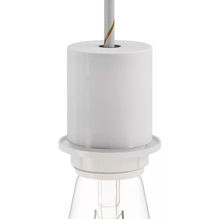 E27 semi-recessed metal lamp holder set with concealed cable clamp