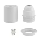 E27 semi-recessed metal lamp holder set with concealed cable clamp