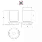 E27 semi-recessed metal lamp holder set with concealed cable clamp