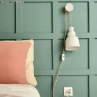 E27 semi-recessed metal lamp holder set with concealed cable clamp