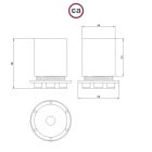 E27 semi-recessed metal lamp holder set with concealed cable clamp