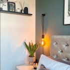 E27 semi-recessed metal lamp holder set with concealed cable clamp