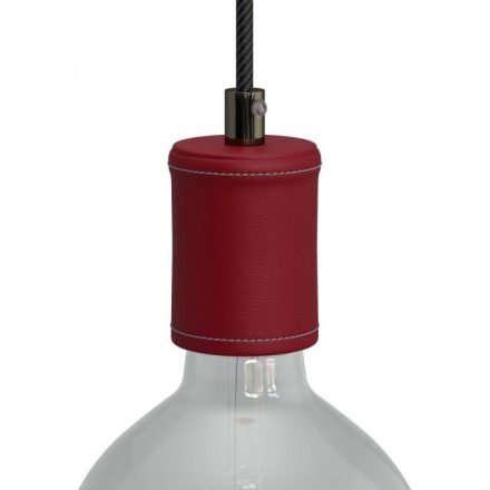  Leather-Covered Wood E27 Lamp Holder Kit
