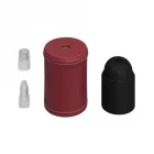  Leather-covered wooden E27 lamp holder set