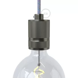 Brushed aluminum - single-connector bulb connector set - E26