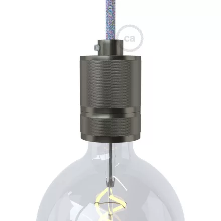 Brushed aluminum - single-connector bulb connector set - E26
