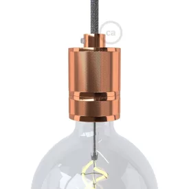 Brushed aluminum - single-connector bulb connector set - E26
