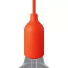 Silicone E26 lamp socket set with concealed cable clamp