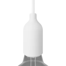 Silicone E26 lamp socket set with concealed cable clamp