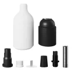 Silicone E26 lamp socket set with concealed cable clamp