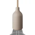 Silicone E26 lamp socket set with concealed cable clamp